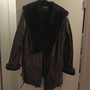 Wilson Leather Pelle Studio Coat size 1x Deep Purple